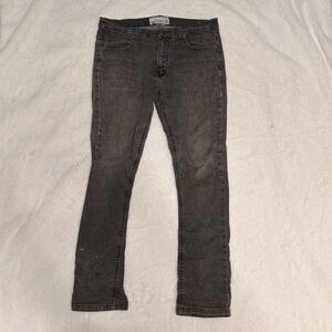 Paper Denim & Cloth Gray Slim Jeans 33x30 Thrashed Workwear Faded Grunge